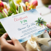 ヤシの木と7月の現在のクリスマス 招待状