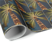 ヤシの木にクリスマスライト ラッピングペーパー (ロールコーナー)