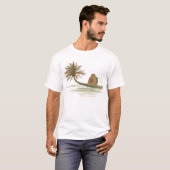 ヤシの木に座るカップル Tシャツ (正面フル)