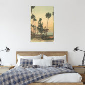ヤシの木のあるインディアン川の海岸線ビュー キャンバスプリント (インサイチュ (寝室))