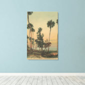 ヤシの木のあるインディアン川の海岸線ビュー キャンバスプリント (インサイチュ (ウッドフロア))
