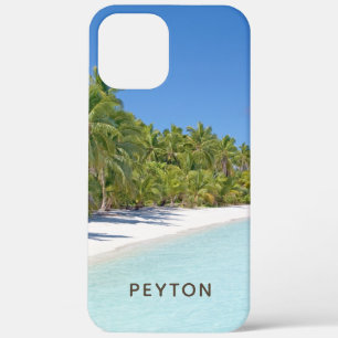 ヤシの木のあるトロピカルビーチのモノグラム Case-Mate iPケース iPhone 12 Pro Max ケース