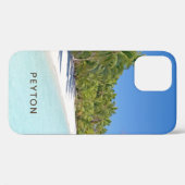 ヤシの木のあるトロピカルビーチのモノグラム Case-Mate iPhoneケース (裏面 (横))