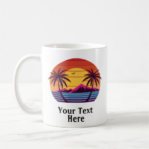 ヤシの木のある夕日Vector-98804 コーヒーマグカップ
