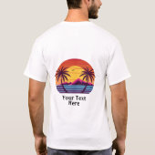 ヤシの木のある夕日Vector-98804 Tシャツ (裏面)