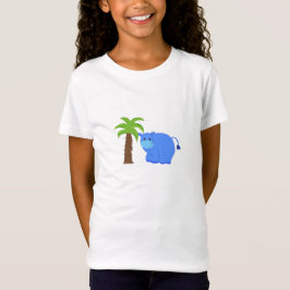 ヤシの木のそばのカバ Tシャツ