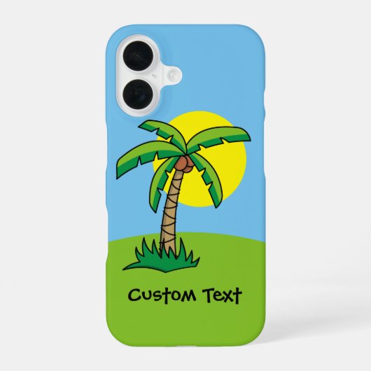 ヤシの木のキャラクターiPhoneケース iPhone 16ケース (裏面)