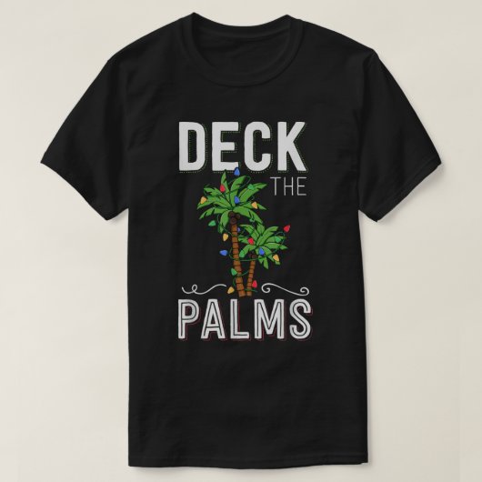 ヤシの木のクリスマスデザイン Tシャツ (デザイン正面)