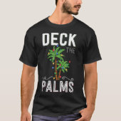 ヤシの木のクリスマスデザイン Tシャツ (正面)