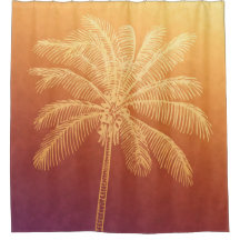 ヤシの木のシルエットのトロピカルグラデーション夕日