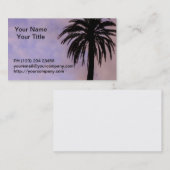 ヤシの木のシルエットの紫色の空 名刺 (正面/裏面)