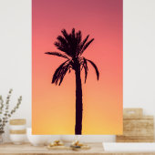 ヤシの木のシルエット写真 ポスター (キッチン)