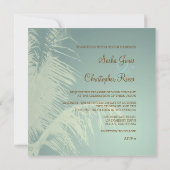 ヤシの木のシルエット 招待状 (裏面)