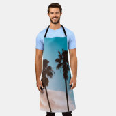 ヤシの木のシルヘット エプロン (着用した状態)