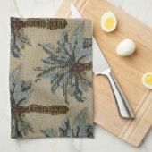 ヤシの木のタペストリーの質の一見 キッチンタオル (四つ折り)