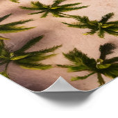 ヤシの木のトップダウンビューとターコイズビーチ ポスター (角)