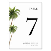 ヤシの木のトロピカルミニマル結婚テーブル番号 テーブルナンバー (裏面)