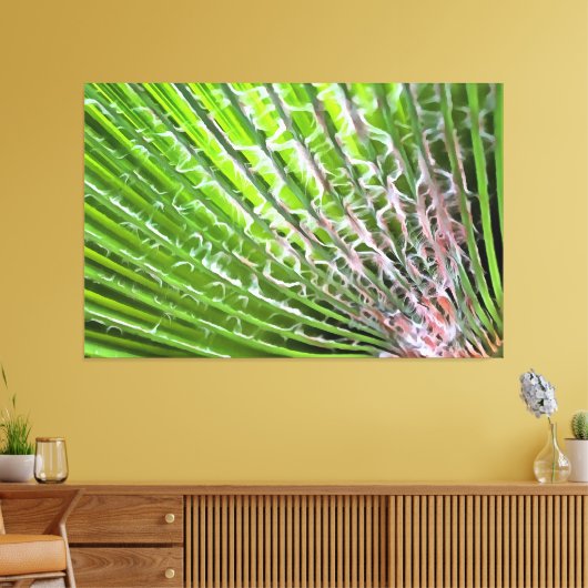 ヤシの木のトロピカルリーフ芸術的絵画ズ キャンバスプリント (インサイチュ (リビング))
