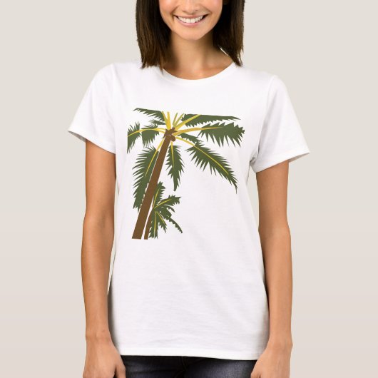 ヤシの木のトロピカル Tシャツ (正面)