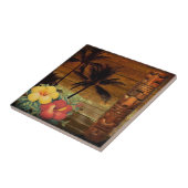 ヤシの木のトーテムの熱帯花のハイビスカスのハワイアン タイル (側面)