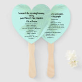 ヤシの木のハート形結婚のファンプログラム ハンドファン (正面&裏面)