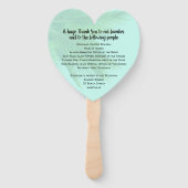 ヤシの木のハート形結婚のファンプログラム ハンドファン (裏面)