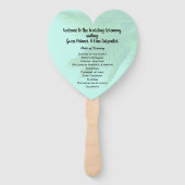 ヤシの木のハート形結婚のファンプログラム ハンドファン (正面)