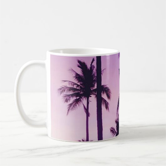 ヤシの木のパターン コーヒーマグカップ (左)
