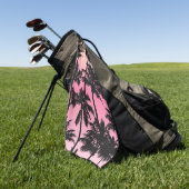 ヤシの木のパターン ゴルフタオル (グリーン)