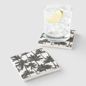 ヤシの木のパターン ストーンコースター (横)