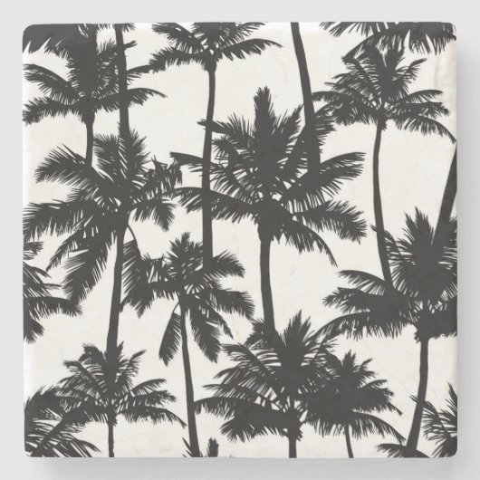 ヤシの木のパターン ストーンコースター (正面)