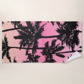 ヤシの木のパターン ビーチタオル (正面)