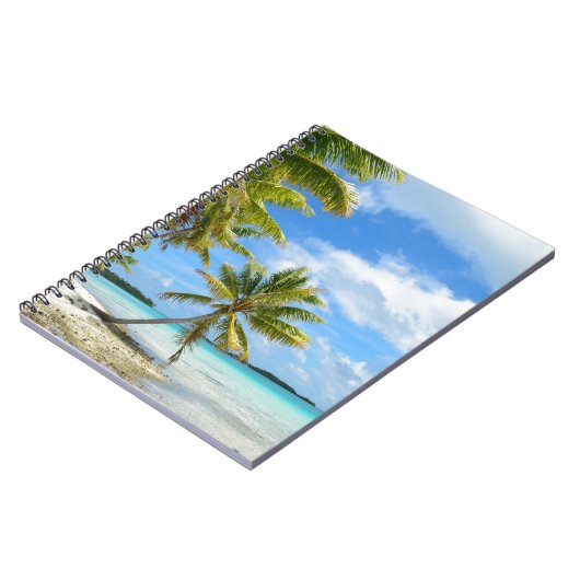 ヤシの木のビーチのノート ノートブック (左側)