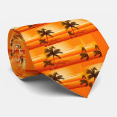 ヤシの木のビーチの日没 ネクタイ (ロール)
