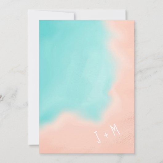 ヤシの木のビーチの矢印の青い熱帯熱帯の日付を保存 セーブザデート (裏面)