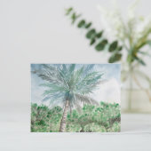 ヤシの木のビーチの芸術 ポストカード (スタンド正面)