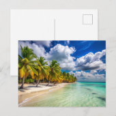 ヤシの木のビーチのIsla Saona Gift ポストカード (正面/裏面)