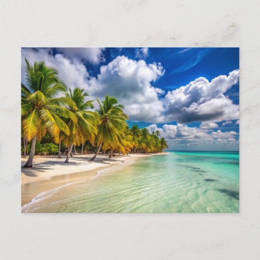 ヤシの木のビーチのIsla Saona Gift ポストカード (正面)
