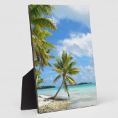 ヤシの木のビーチ斑 フォトプラーク (側面)