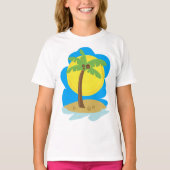 ヤシの木のビーチ Tシャツ (正面)