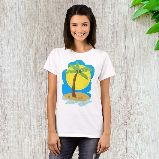 ヤシの木のビーチ Tシャツ