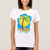 ヤシの木のビーチ Tシャツ (正面)