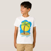 ヤシの木のビーチ Tシャツ (正面フル)