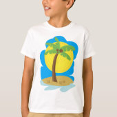 ヤシの木のビーチ Tシャツ (正面)