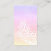 ヤシの木のピンクの黄色の水彩画の日没のヨガ 名刺 (裏面)
