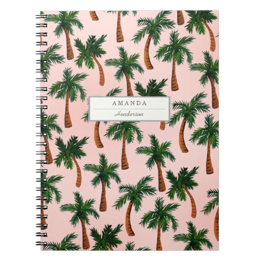 ヤシの木のプリントのカスタムのノート ノートブック (正面)