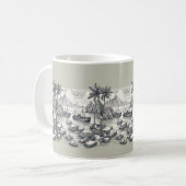 ヤシの木のボートビーチコーヒーティーマグカップ コーヒーマグカップ (正面左)