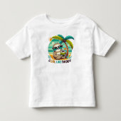 ヤシの木の下のクールダディみたいなナマケモノ トドラーTシャツ (正面)