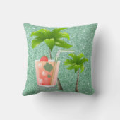 ヤシの木の下の夏のカクテル クッション (裏面)