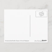 ヤシの木の下の女性白いボラボラの葉書 ポストカード (裏面)